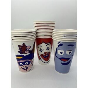 Vintage 2001  Lot of 24 Unused Genuine Ronald McDonald Waxed Small Paper Cup